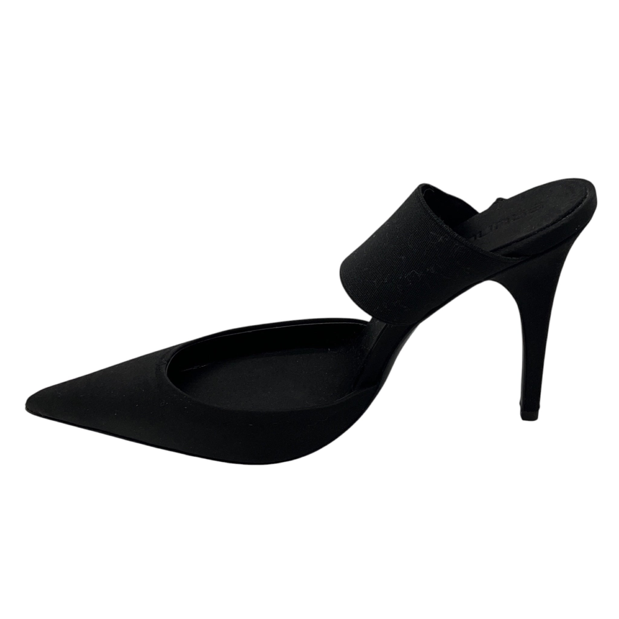 Bruno Frisoni Black Elastic Band Satin Mules