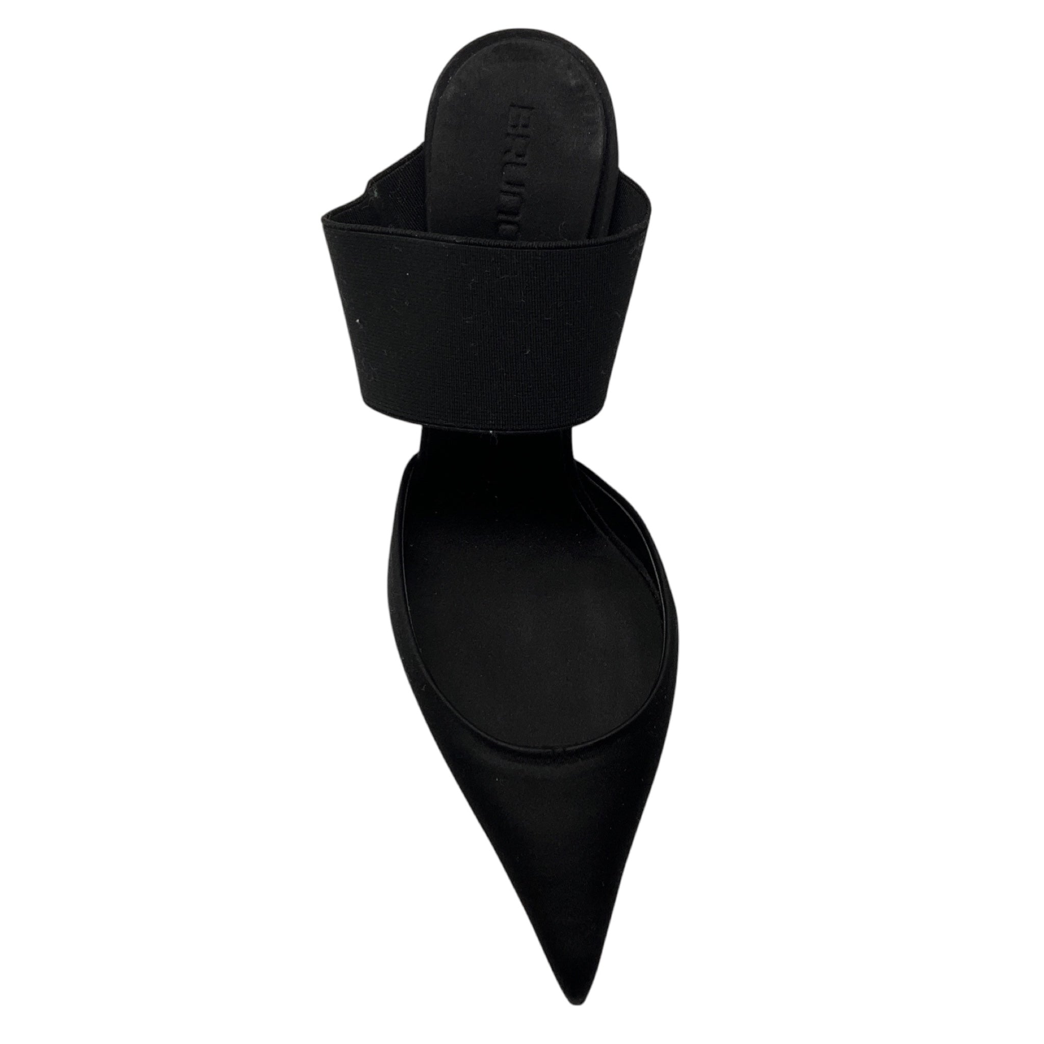 Bruno Frisoni Black Elastic Band Satin Mules