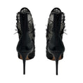 Load image into Gallery viewer, Zac Posen Black Sequined and Embroidered Mesh Tulle Lace Ankle Boots with Leather Trim
