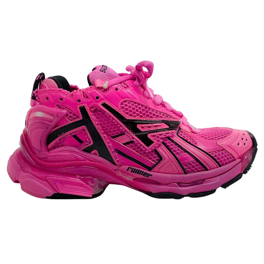Balenciaga Dark Pink / Black Bicolor Mesh Runner Sneakers