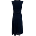 Load image into Gallery viewer, Fuzzi Navy Blue Sleeveless Dress with Black Leather Trim
