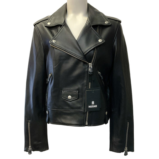 Mackage Black Leather Baya Moto Jacket
