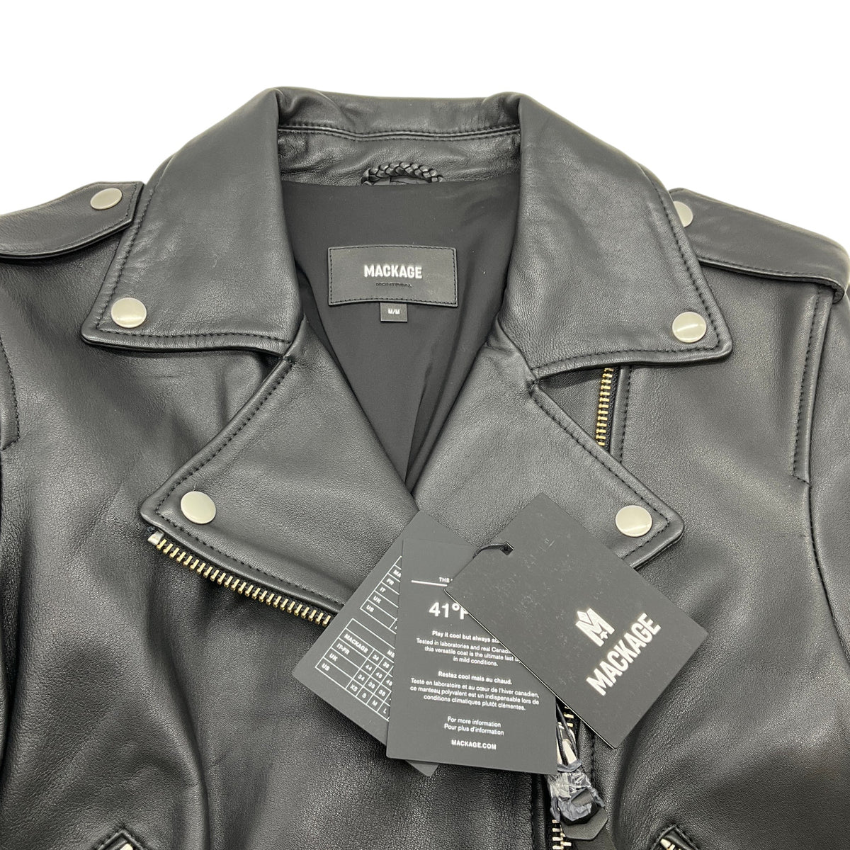 Mackage Black Leather Baya Moto Jacket