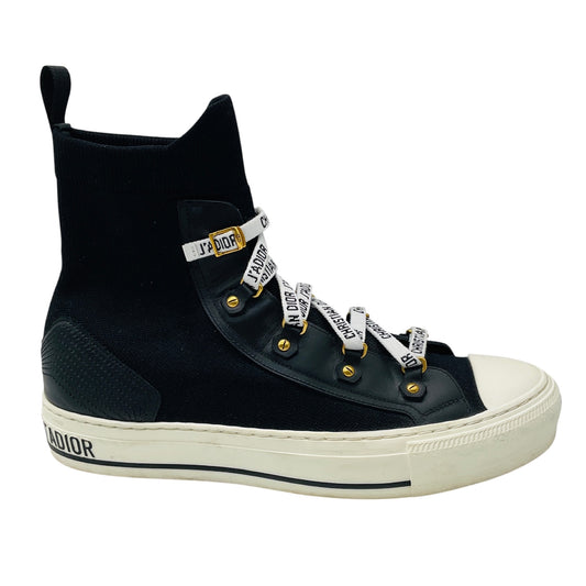 Christian Dior Black Walk'n'Dior Technical Knit and Leather High Top Sneakers