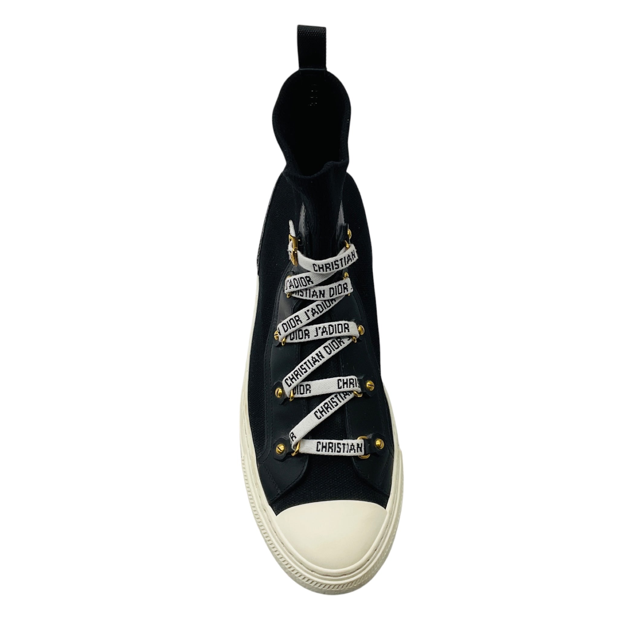 Christian Dior Black Walk'n'Dior Technical Knit and Leather High Top Sneakers