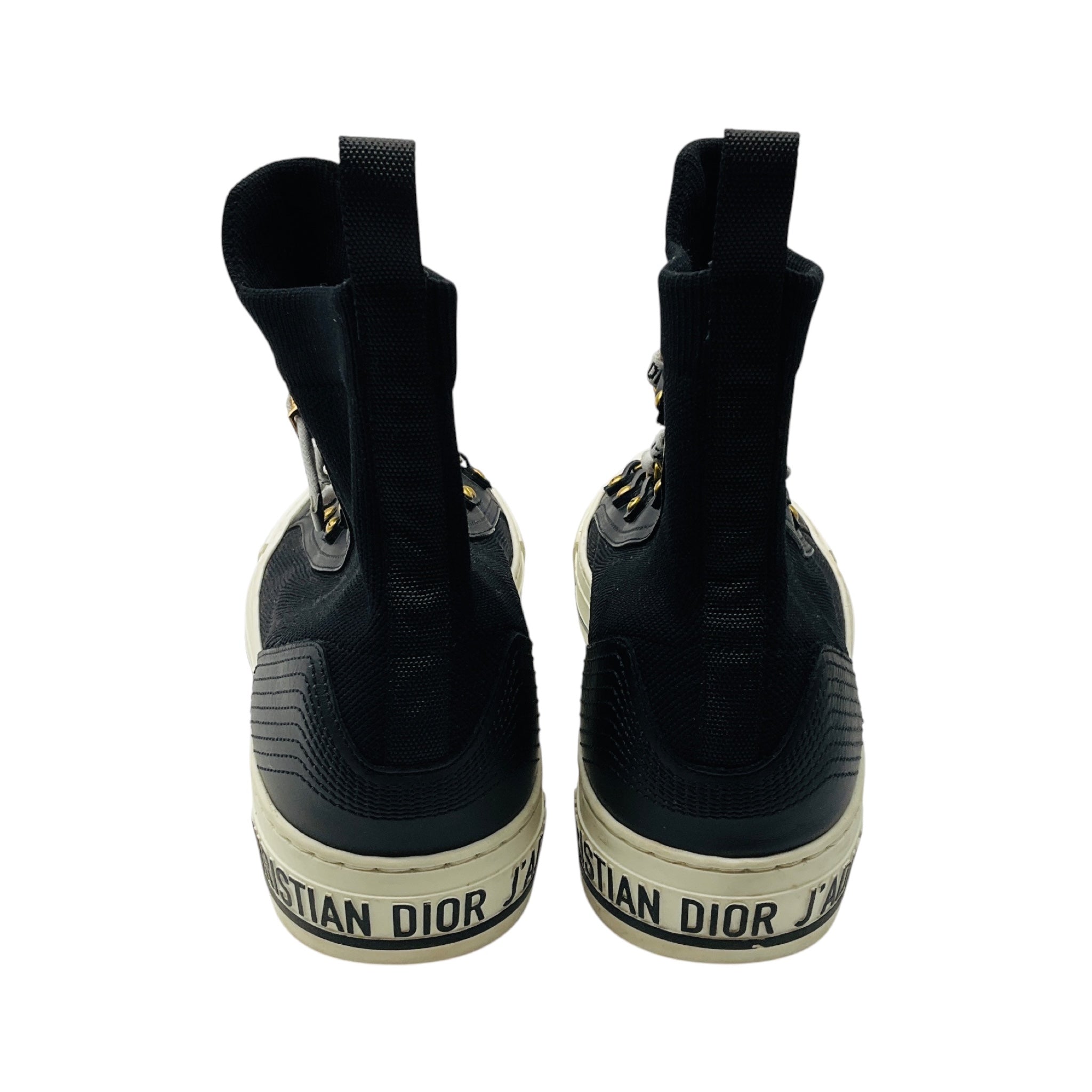 Christian Dior Black Walk'n'Dior Technical Knit and Leather High Top Sneakers