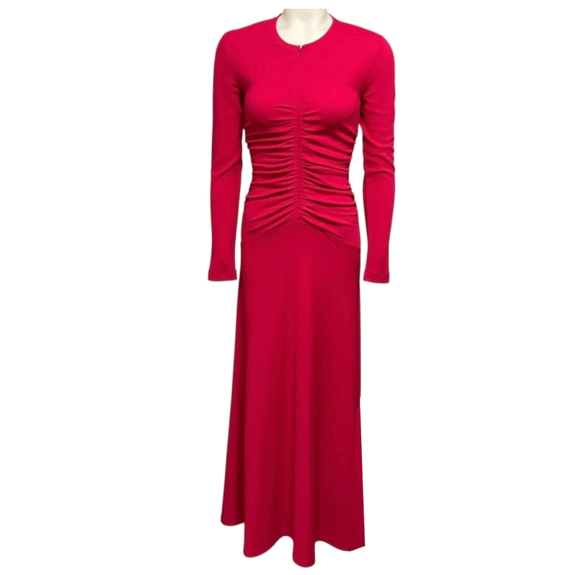 ME+EM Hibiscus Pink Textured Jersey Ruched Maxi Dress
