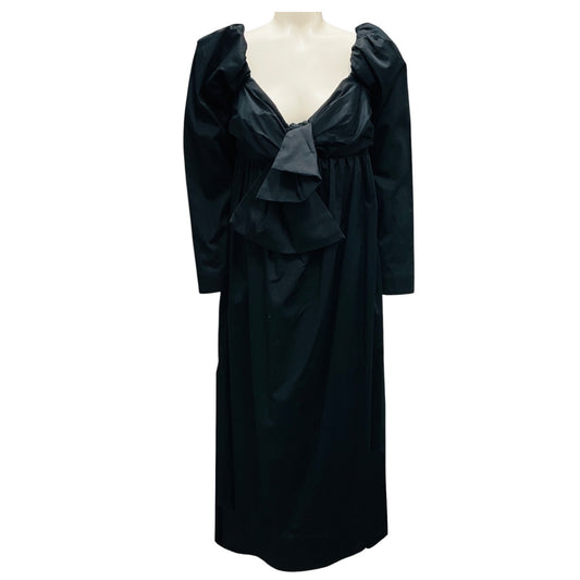 Aje Black Valentina Bow Midi Dress