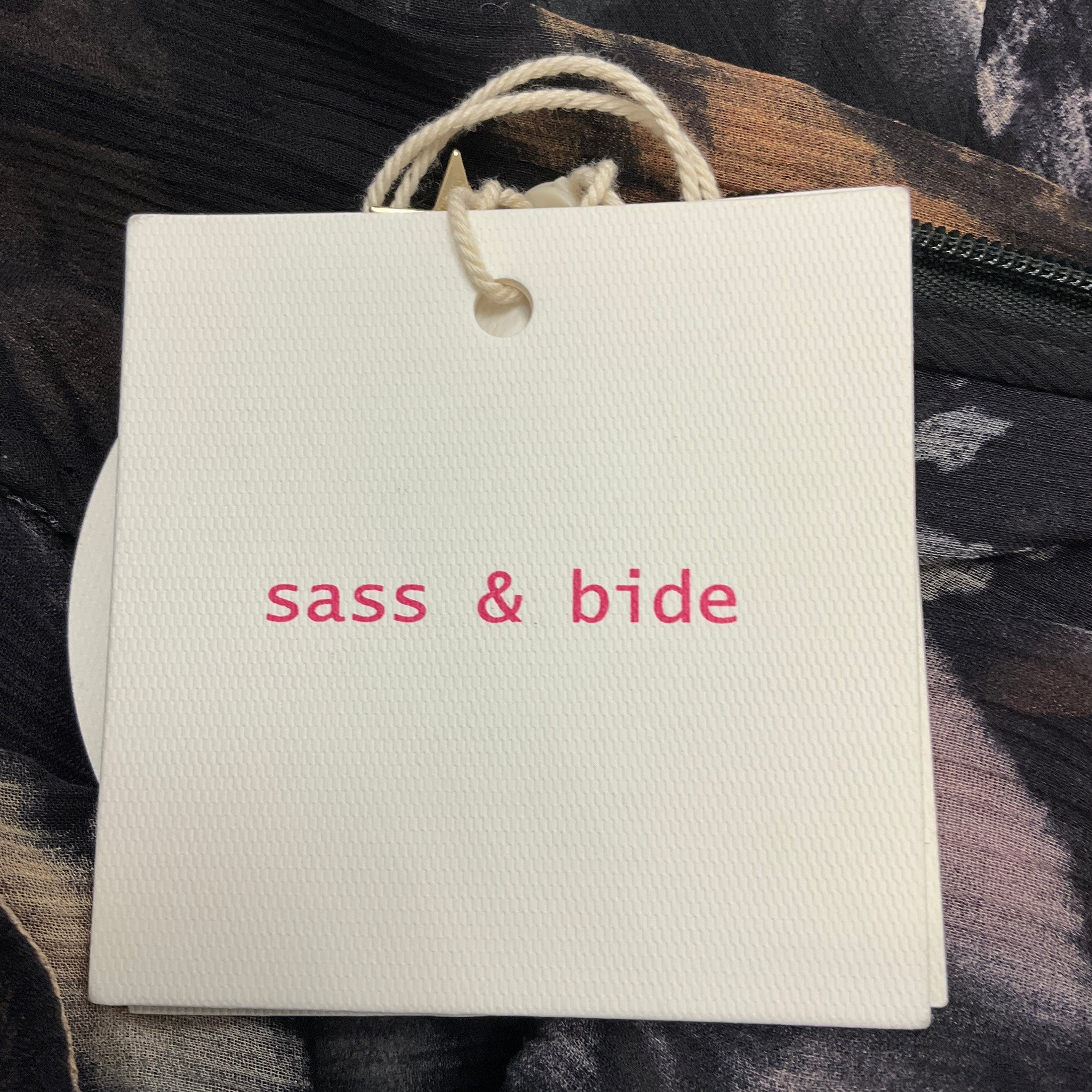 Sass & Bide Black Multi Interstella Print Sheer Silk Dress with Slip