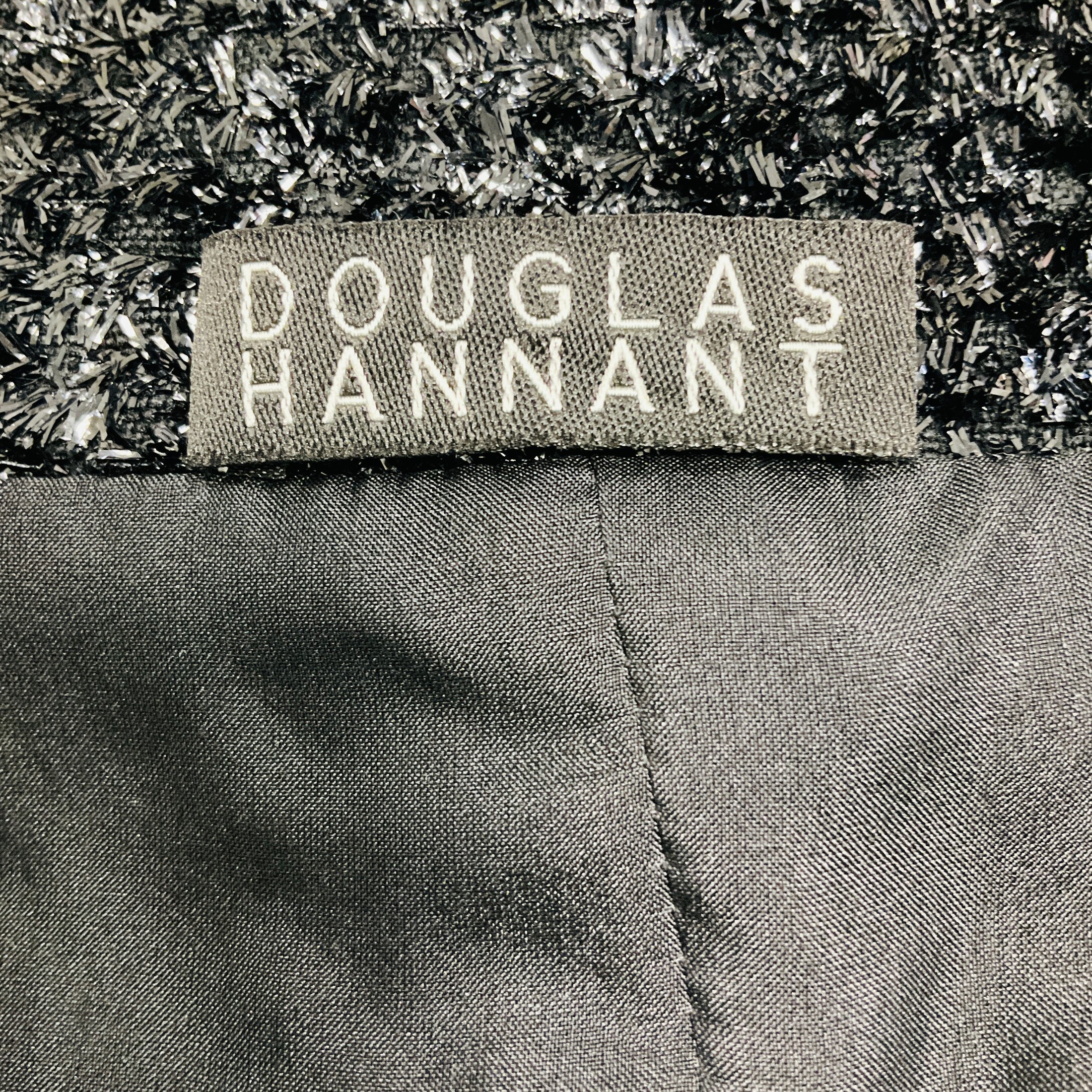 Douglas Hannant Black Shimmer Sleeveless V-Neck Cocktail Dress