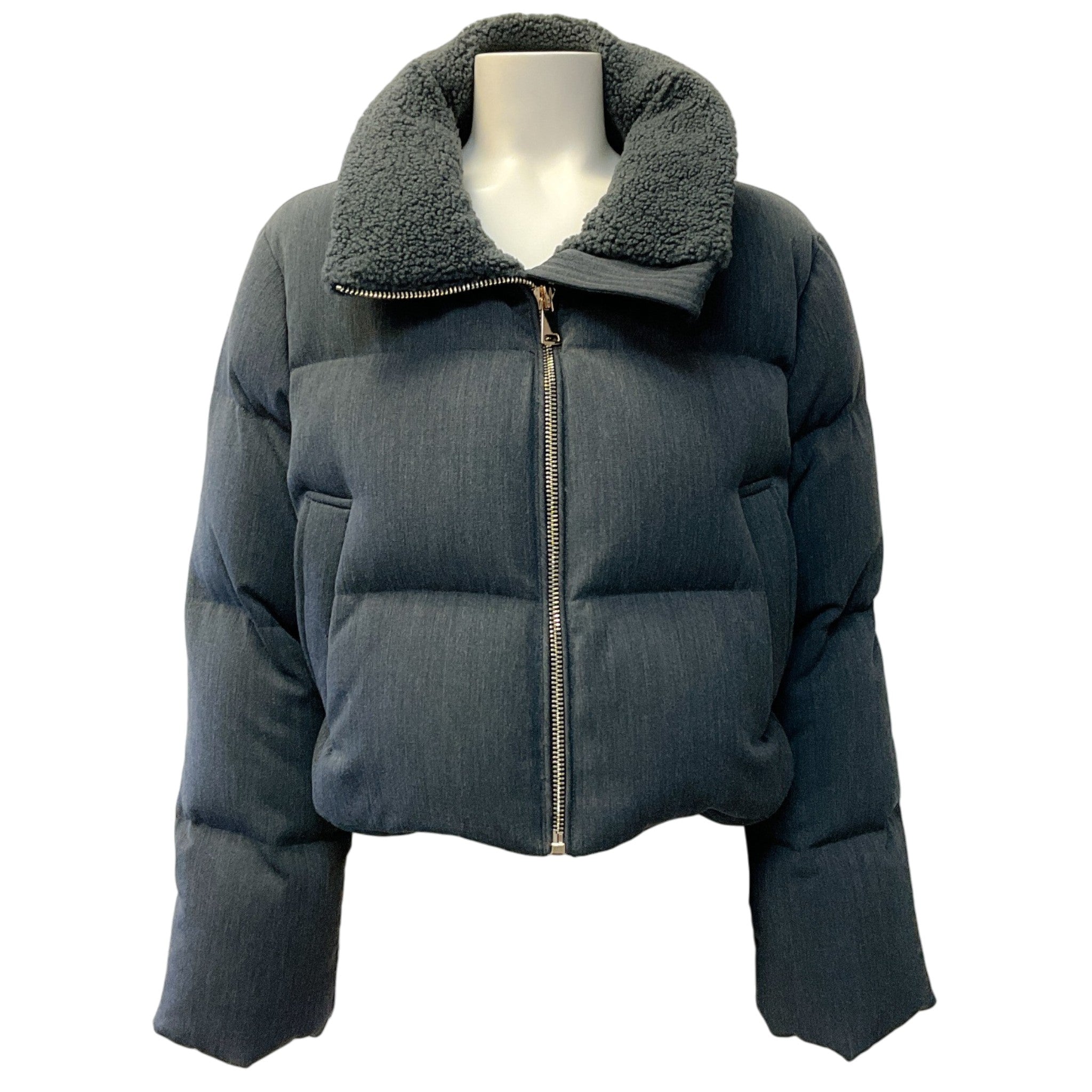 Jarbo Grey Cropped Puffer Jacket
