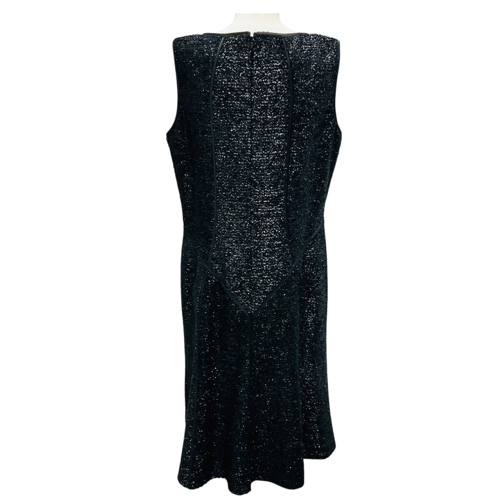Douglas Hannant Black Shimmer Sleeveless V-Neck Cocktail Dress