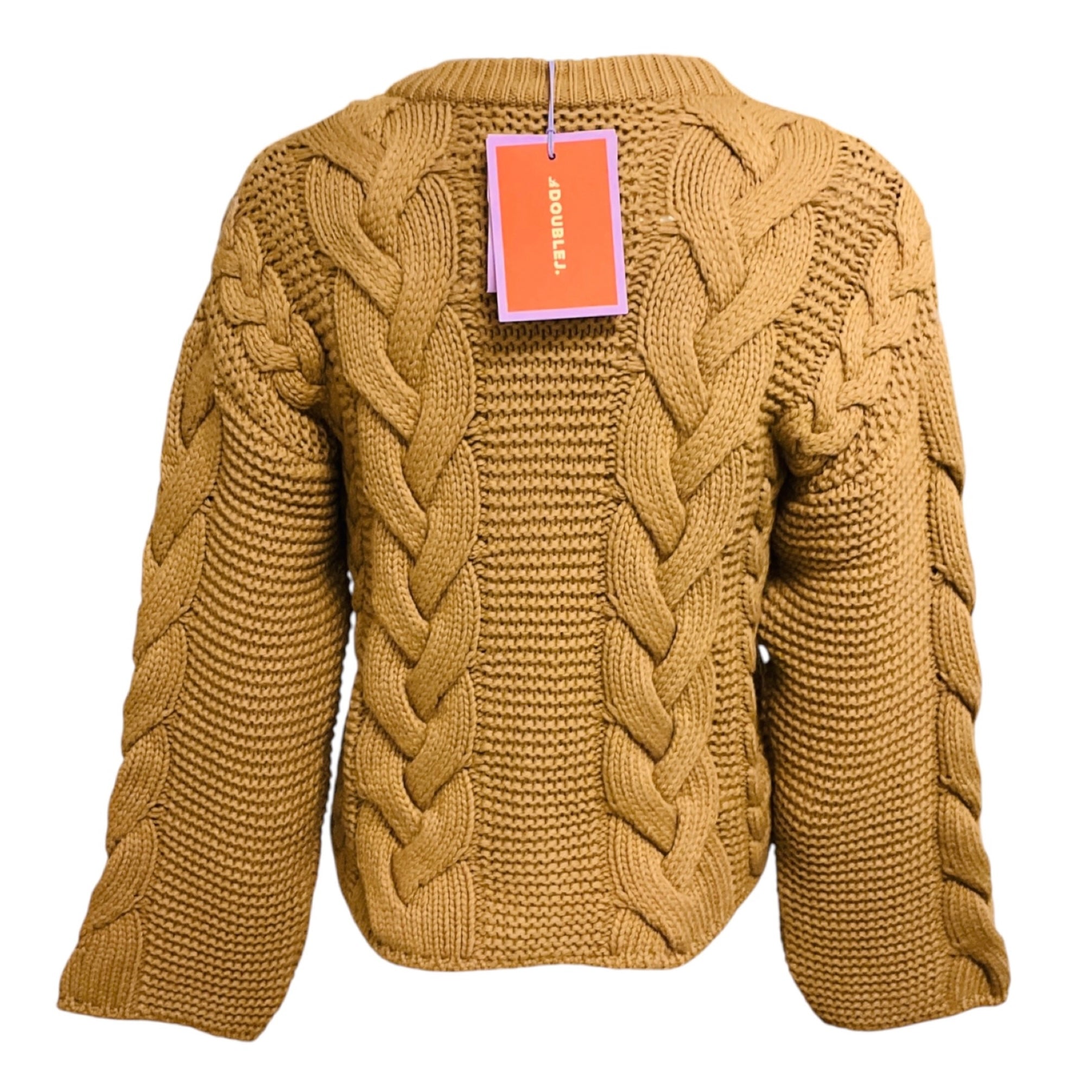 La DoubleJ Solid Brown Chunky Wool Portrait Cardigan