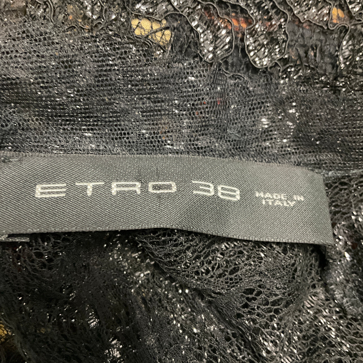 Etro Black Multi Floral Printed Lace Mini Cocktail Dress