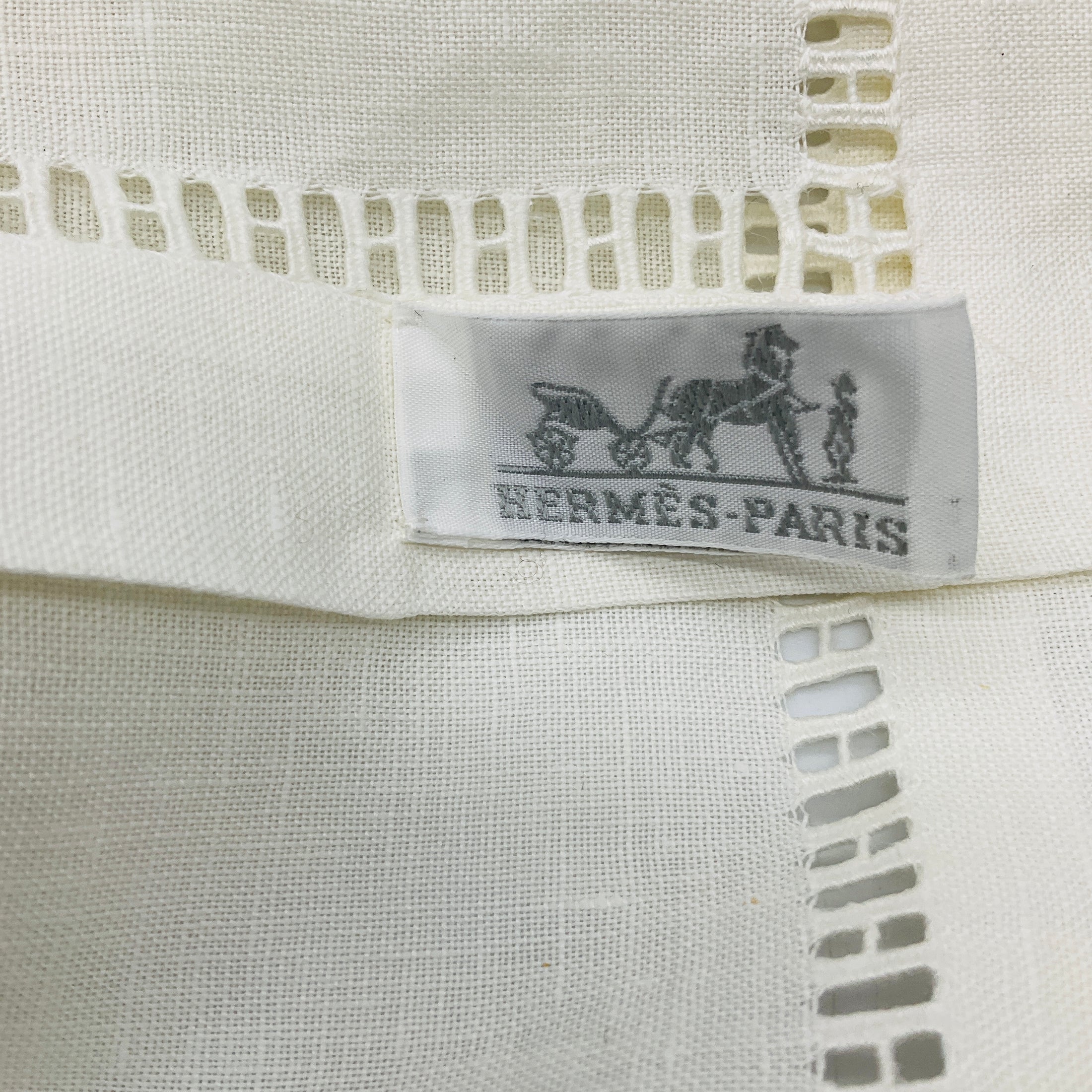 Hermes Ecru H Cut Out Patterned Linen Breakfast Napkins with Box (Assortment / Set of 7)