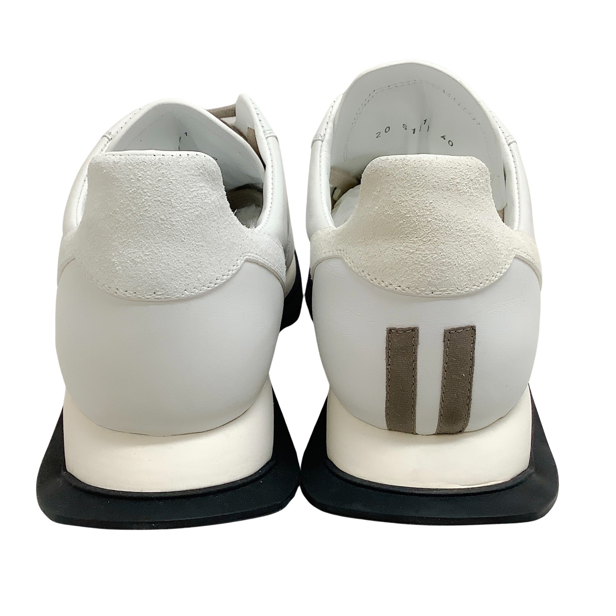 Rick Owens Chalk White Runner Lace Up Sneakers