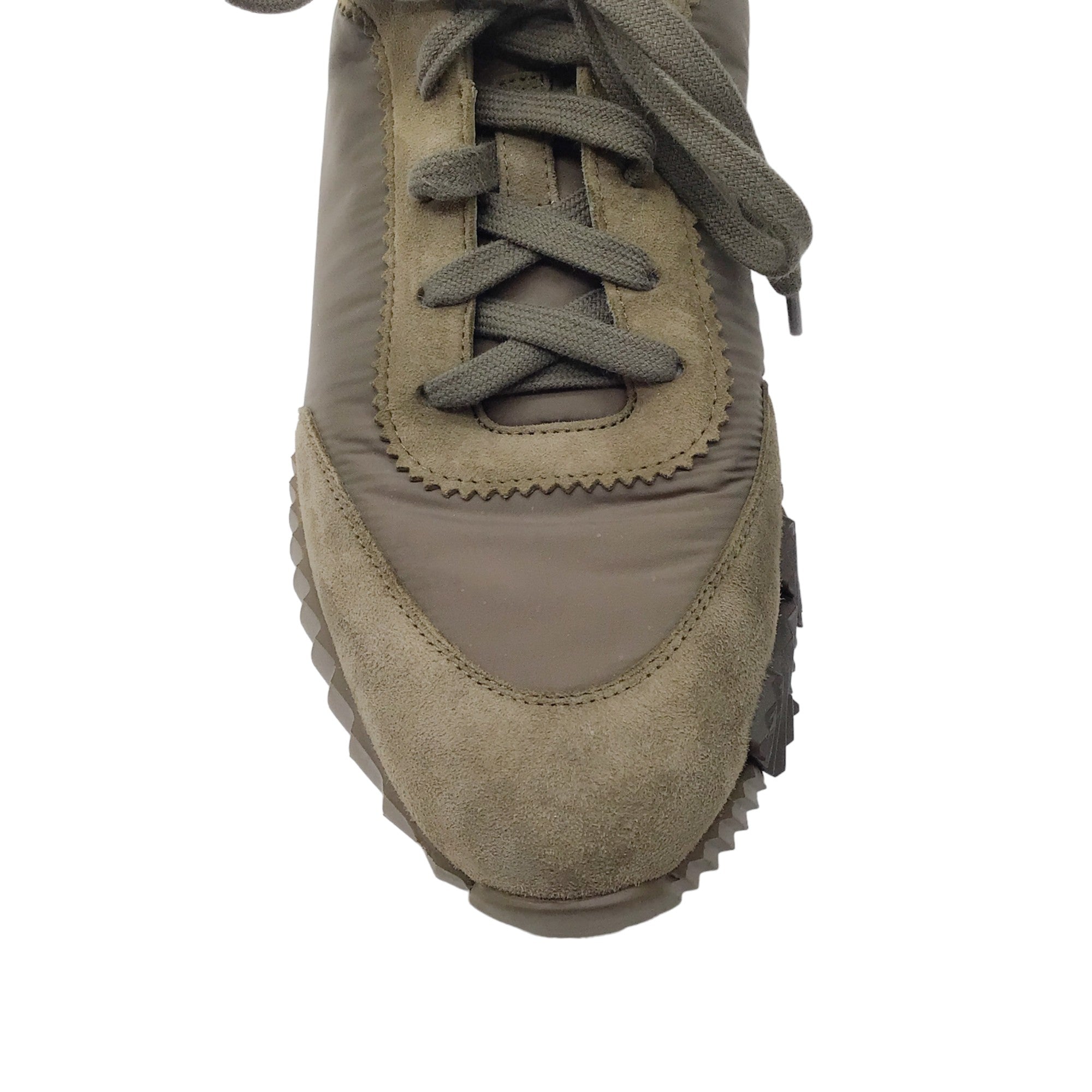 Hermes Olive Green Suede and Nylon Bouncing Sneakers