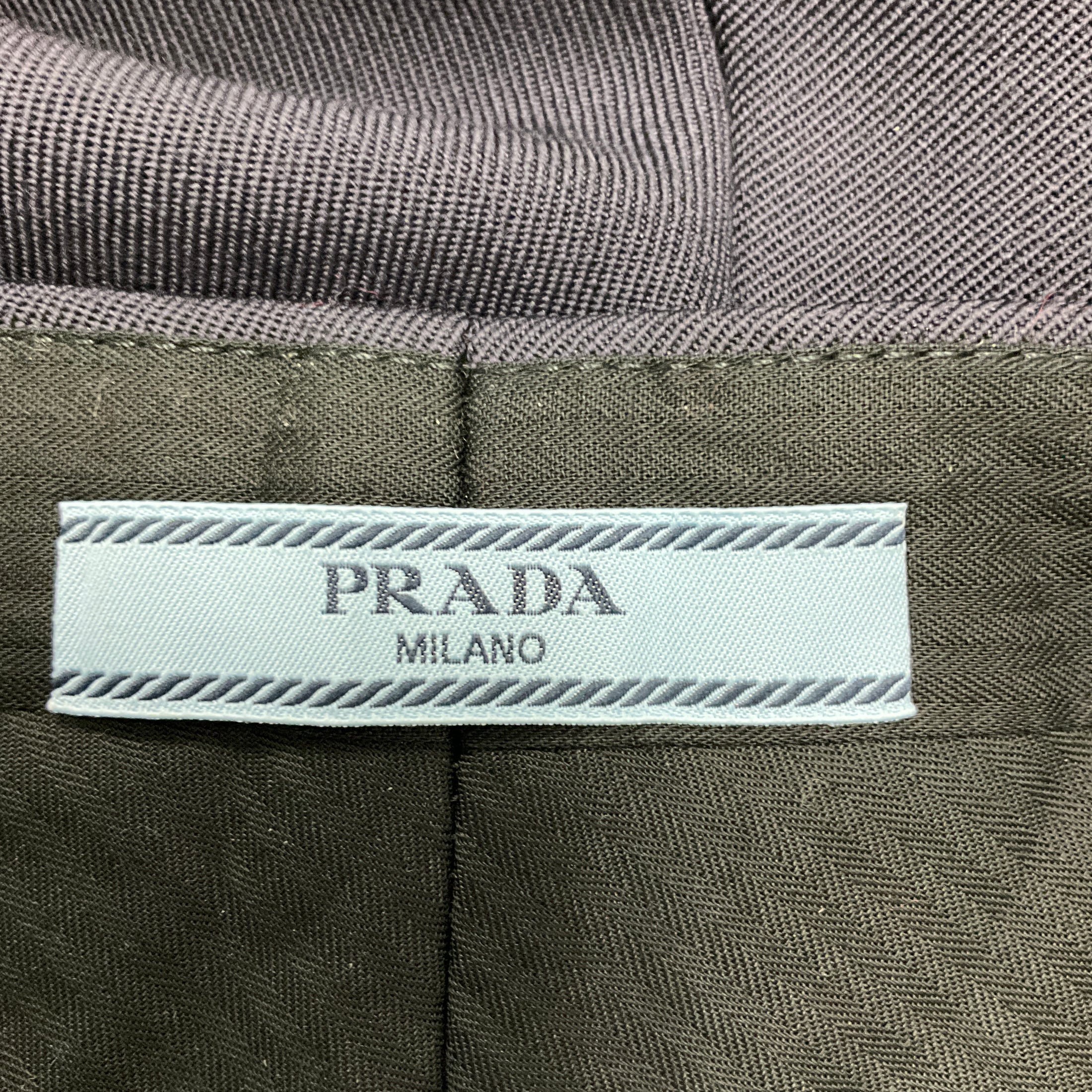 Prada Navy Blue Wool Gabardine Bermuda Shorts
