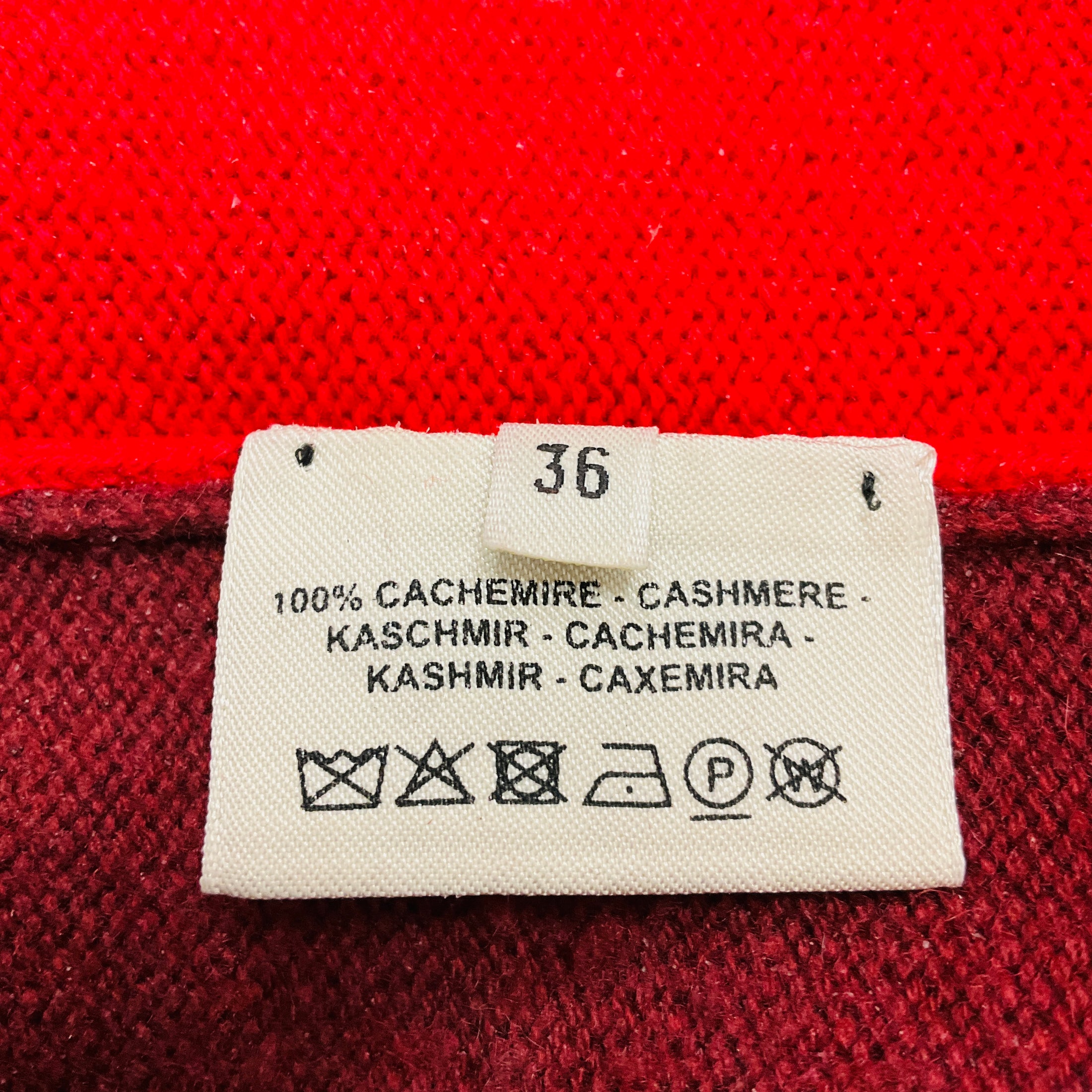 Hermes Red / Burgundy Brides de Gala Cashmere Knit Crewneck Pullover Sweater