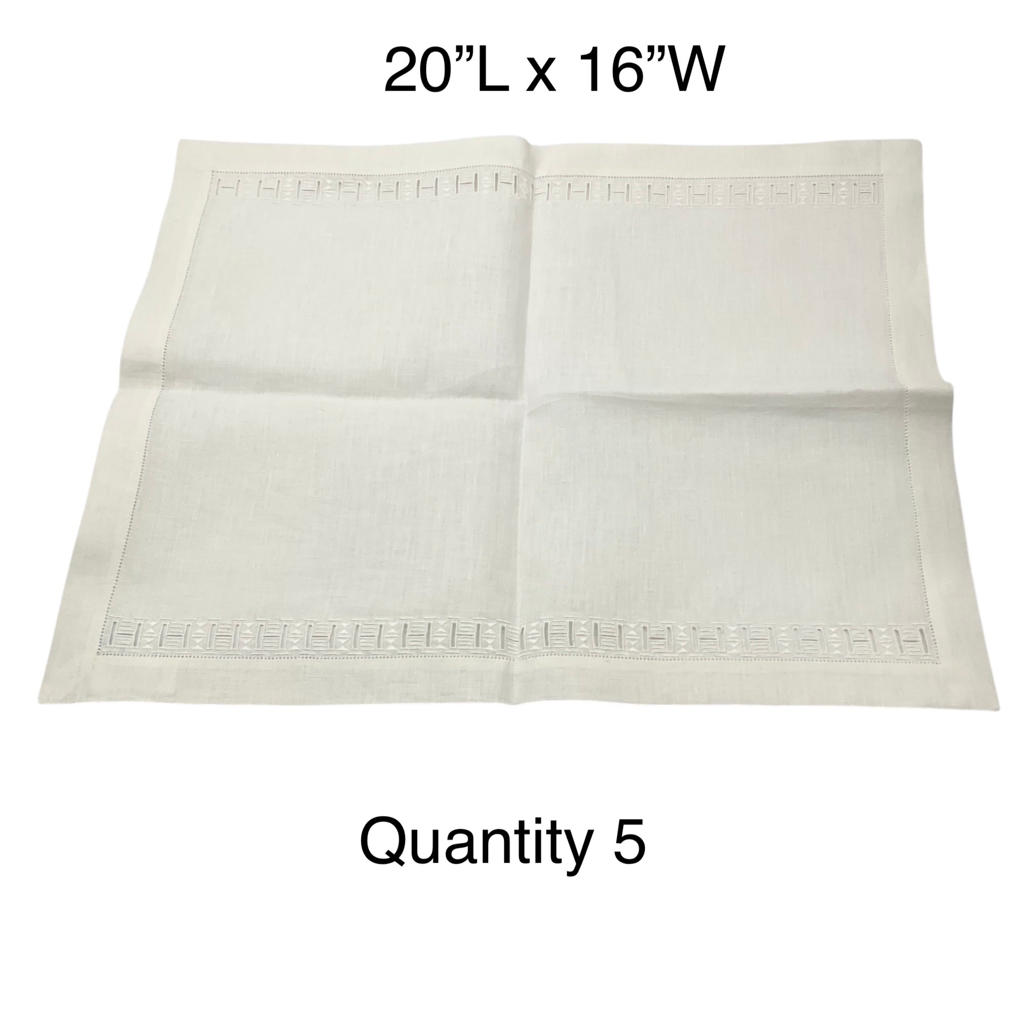 Hermes Ecru H Cut Out Patterned Linen Breakfast Napkins with Box (Assortment / Set of 7)