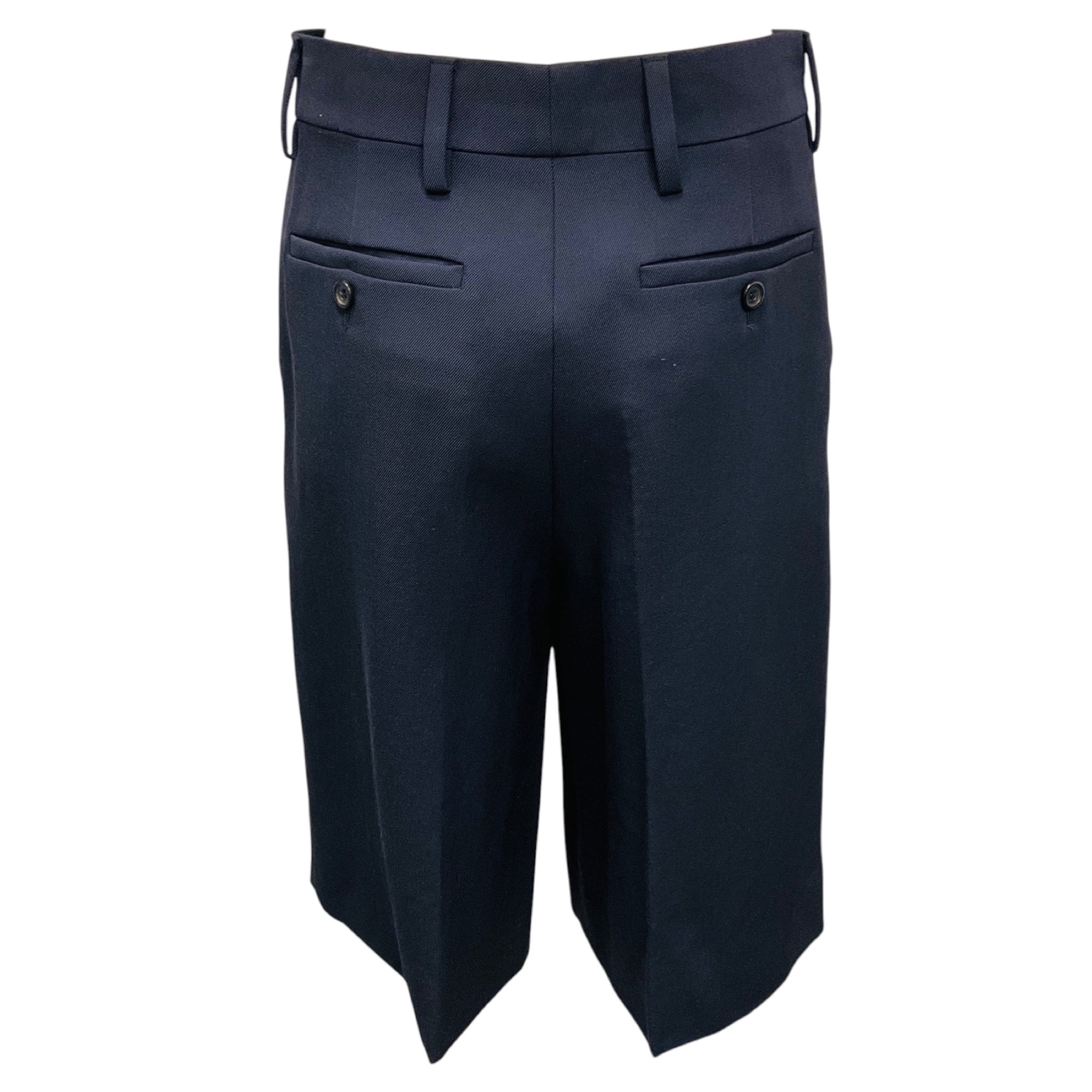Prada Navy Blue Wool Gabardine Bermuda Shorts