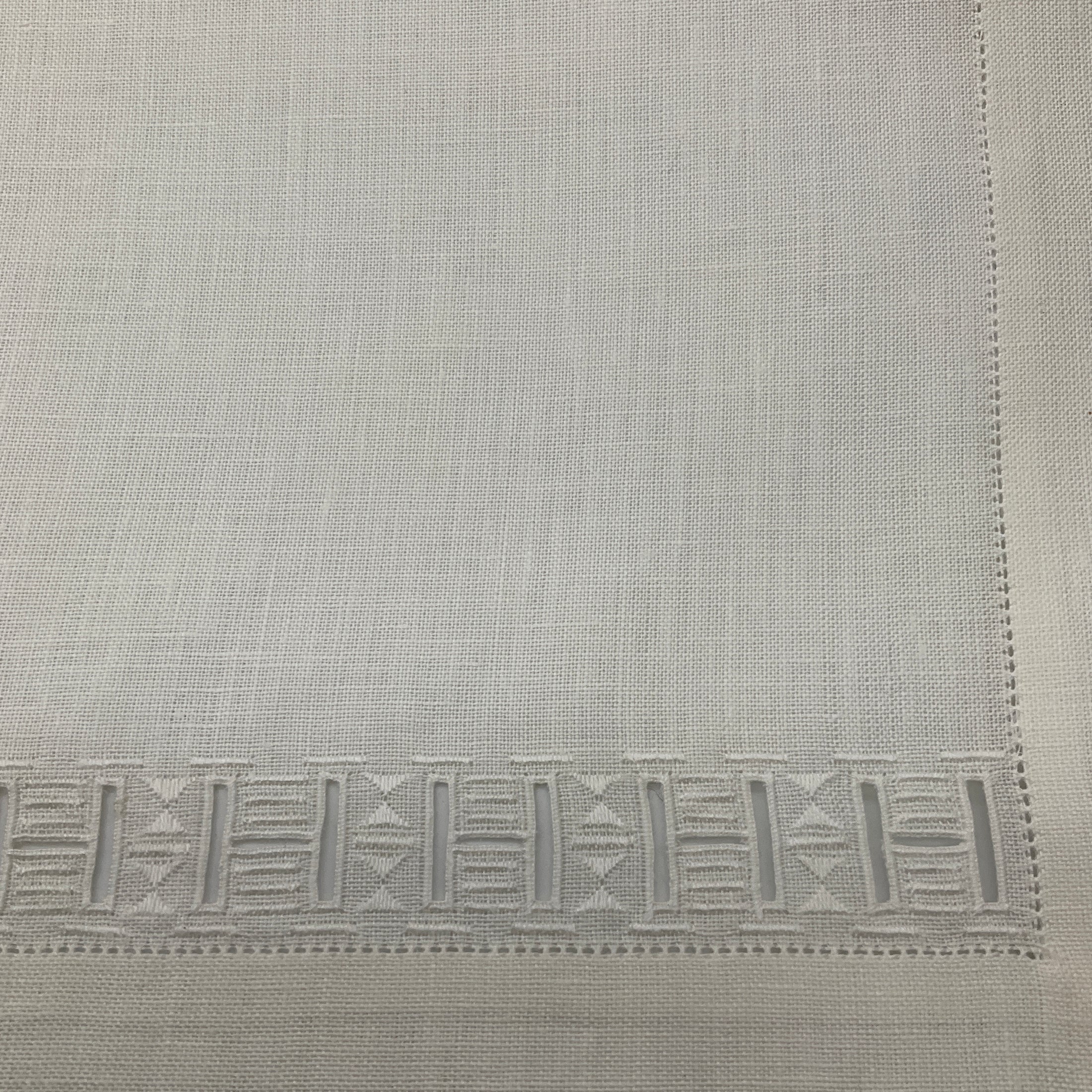 Hermes Ecru H Cut Out Patterned Linen Breakfast Napkins with Box (Assortment / Set of 7)