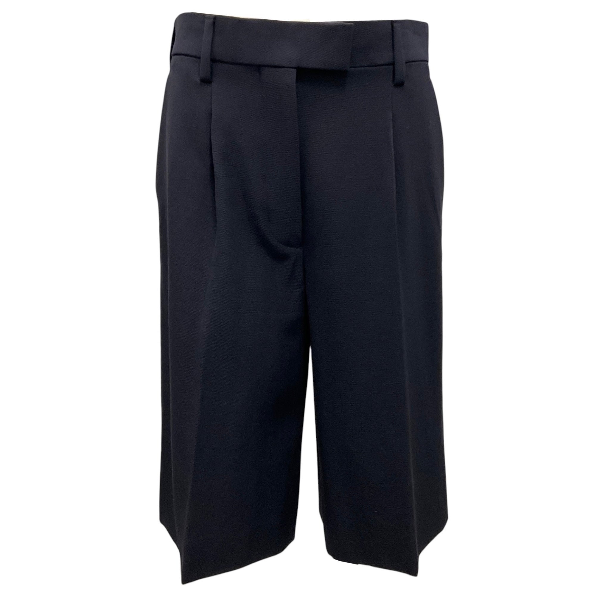 Prada Navy Blue Wool Gabardine Bermuda Shorts