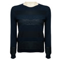 Load image into Gallery viewer, Giambattista Valli Navy Blue Lace Trimmed Cashmere Knit Pullover Sweater
