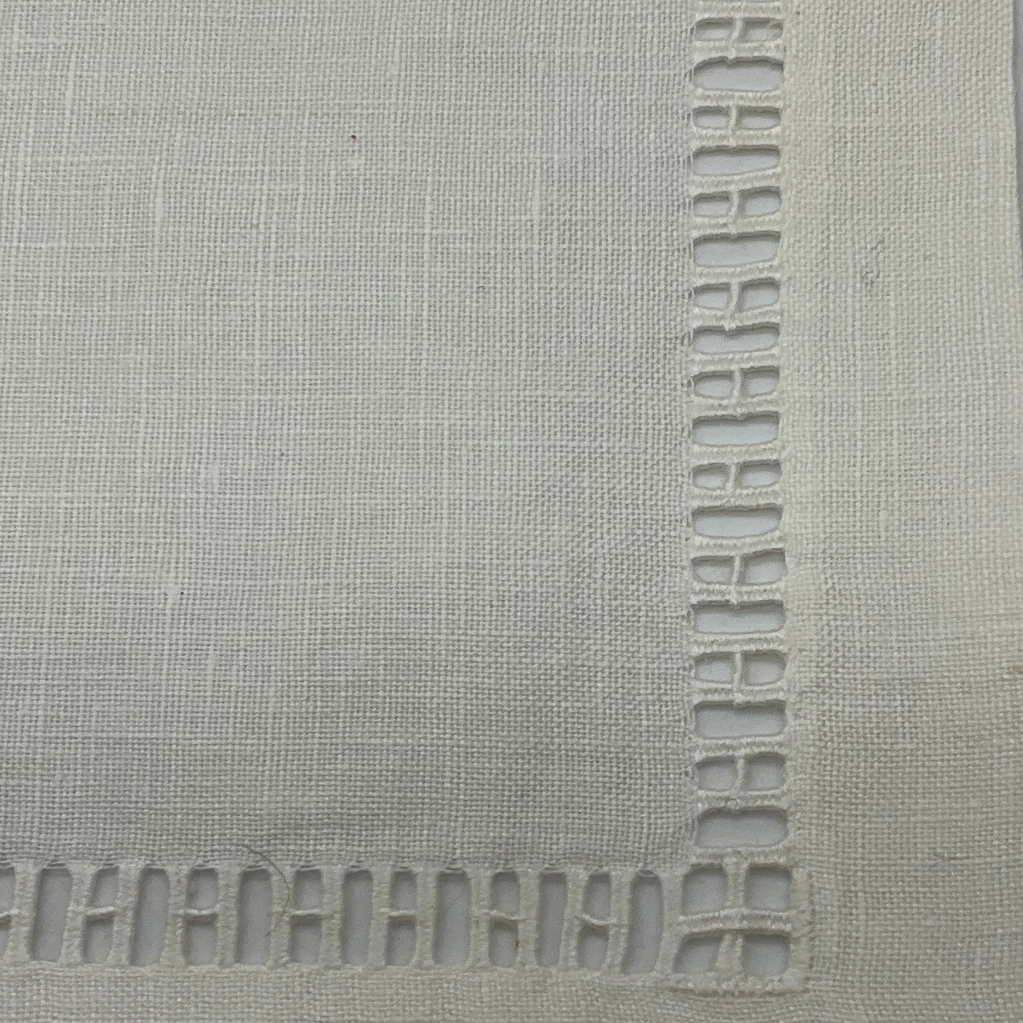 Hermes Ecru H Cut Out Patterned Linen Square Cocktail Napkins with Box (Assortment / Set of 7)