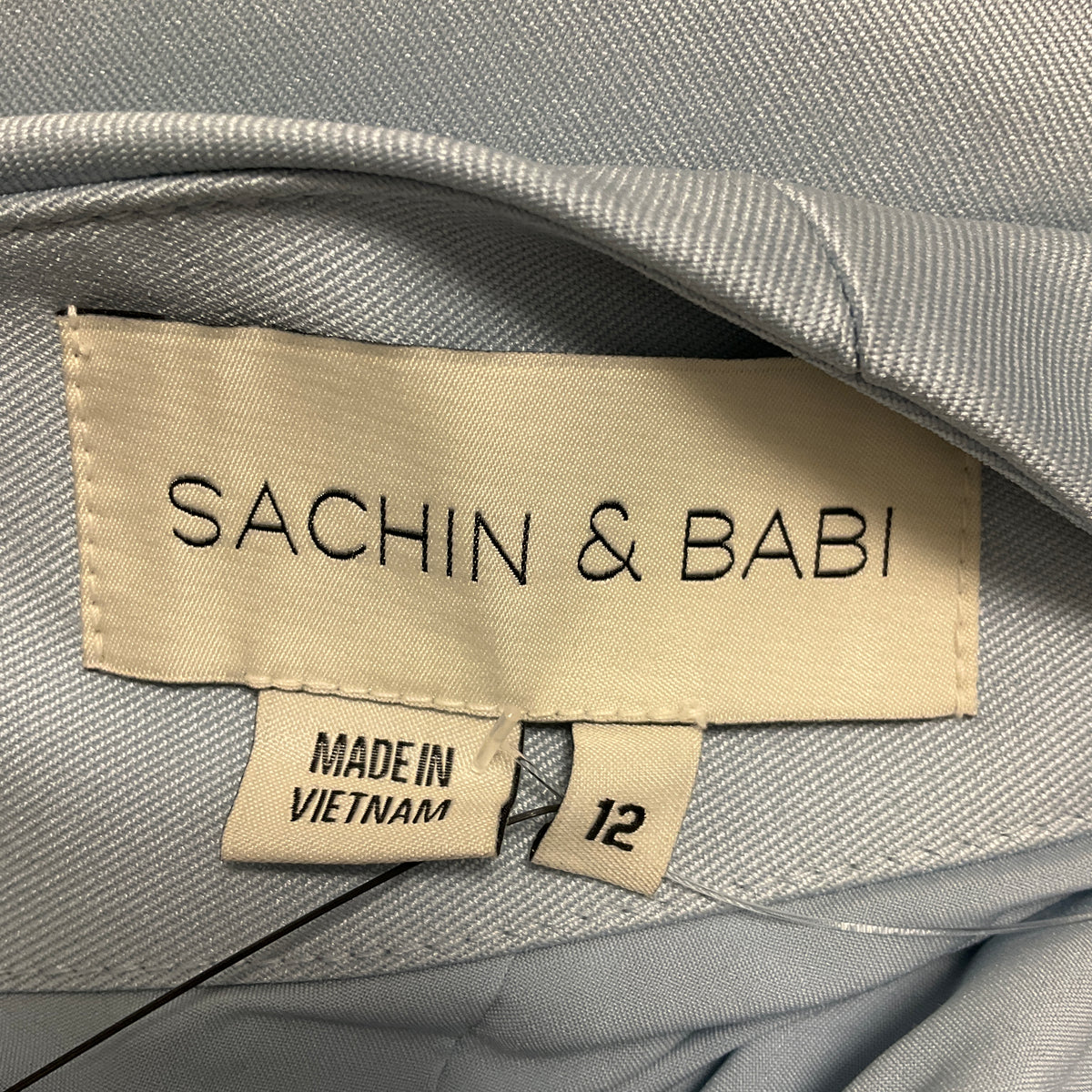 Sachin & Babi Ash Blue Bonnie One Shoulder Column Gown