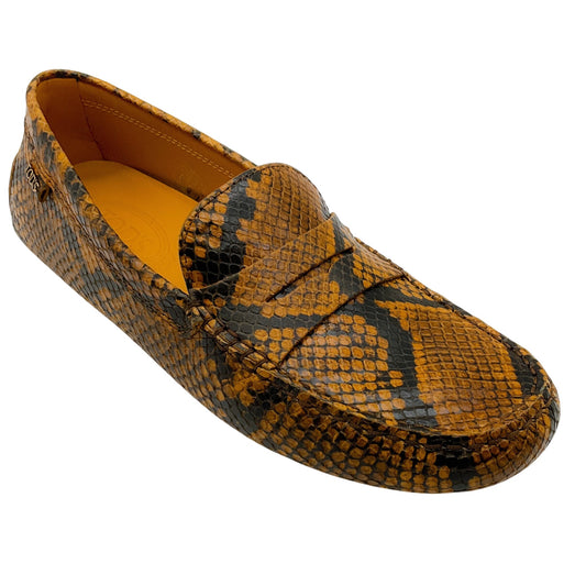 Tod's Brown Snake Print Gommino Driving Loafers
