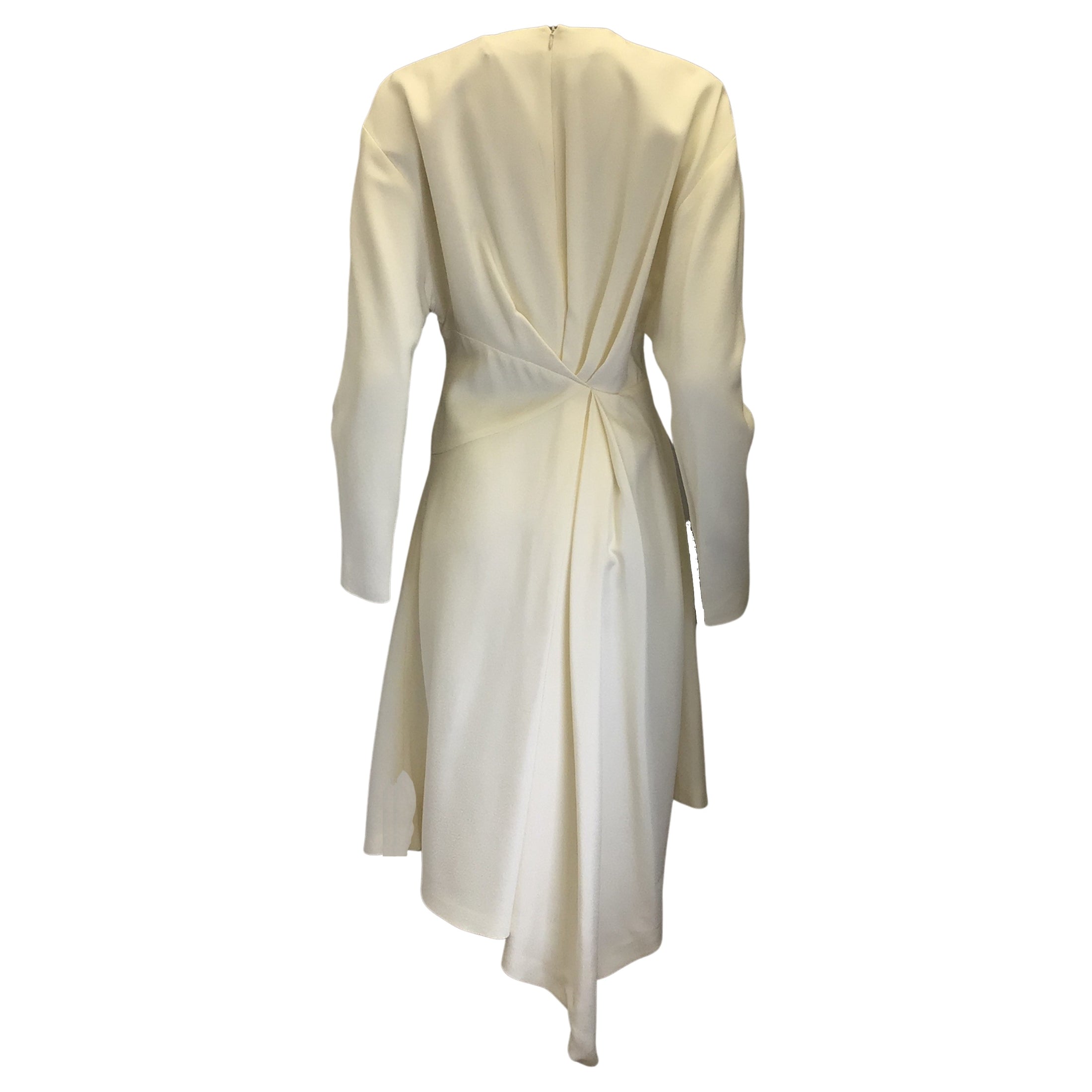 Alexandre Vauthier Ivory Long Sleeved Viscose Midi Dress