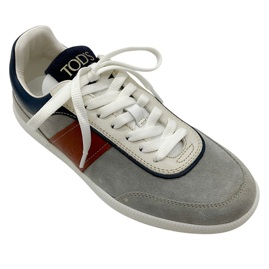 Tod's Grey Suede / Navy Blue Leather Tabs Sneakers
