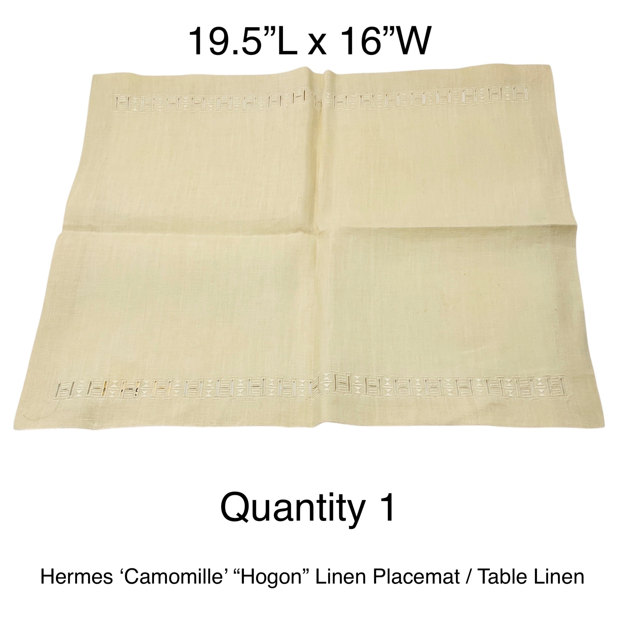 Hermes Beige H Embroidered Linen Napkins with Box (Assortment / Set of 2)