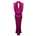 Load image into Gallery viewer, Saloni Magenta Fleur Silk Jacquard Dress
