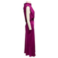 Load image into Gallery viewer, Saloni Magenta Fleur Silk Jacquard Dress
