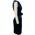 Load image into Gallery viewer, Carolina Herrera Navy Blue Silk Dress with Tie at Waist
