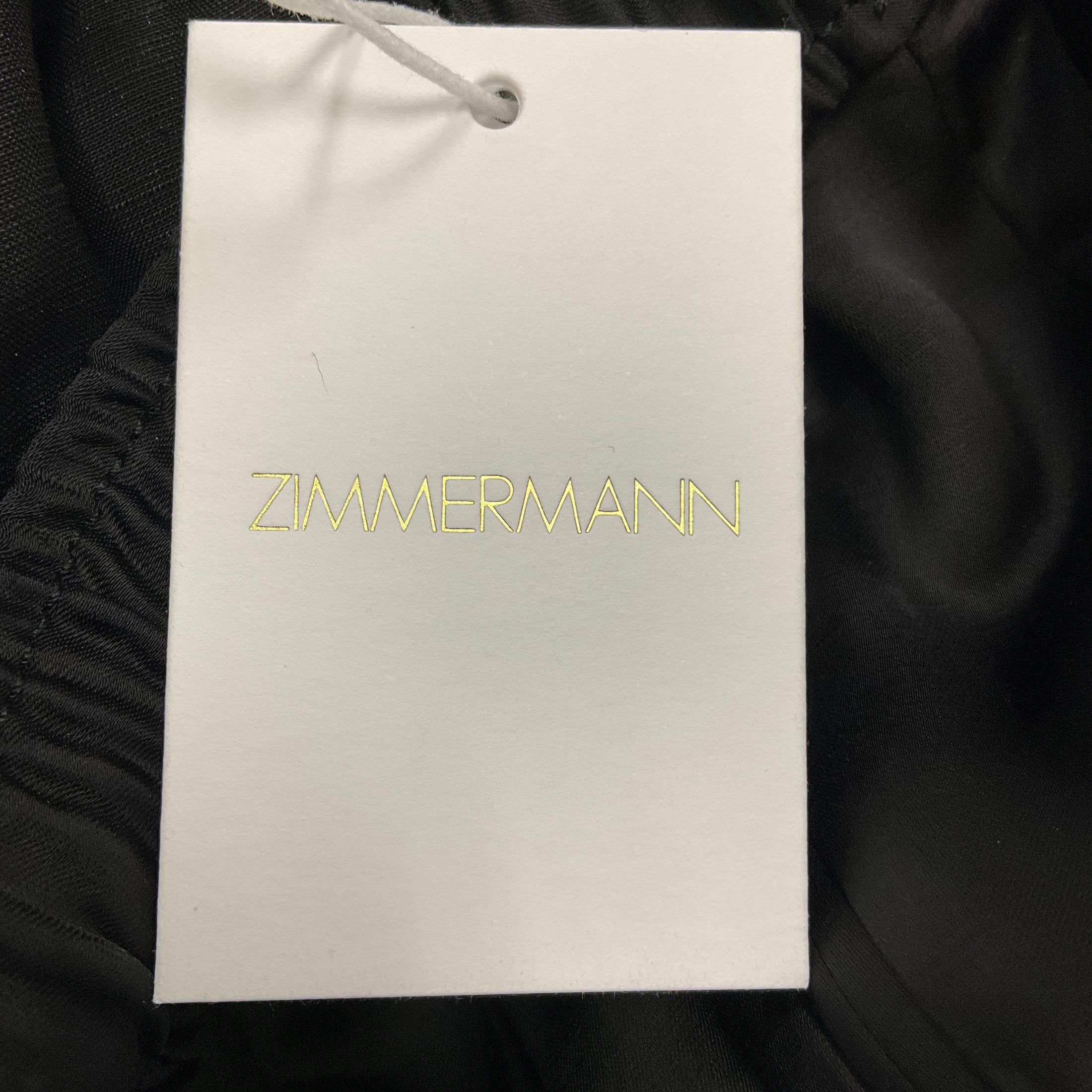 Zimmermann Black Wonderland Satin Harem Drawstring Cargo Pant