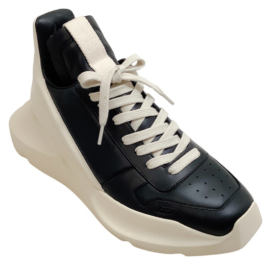 Rick Owens Black / Milk Leather Geth Runner Sneakers
