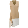 Load image into Gallery viewer, Reed Krakoff Ivory / Tan Leather Sleeveless Dress
