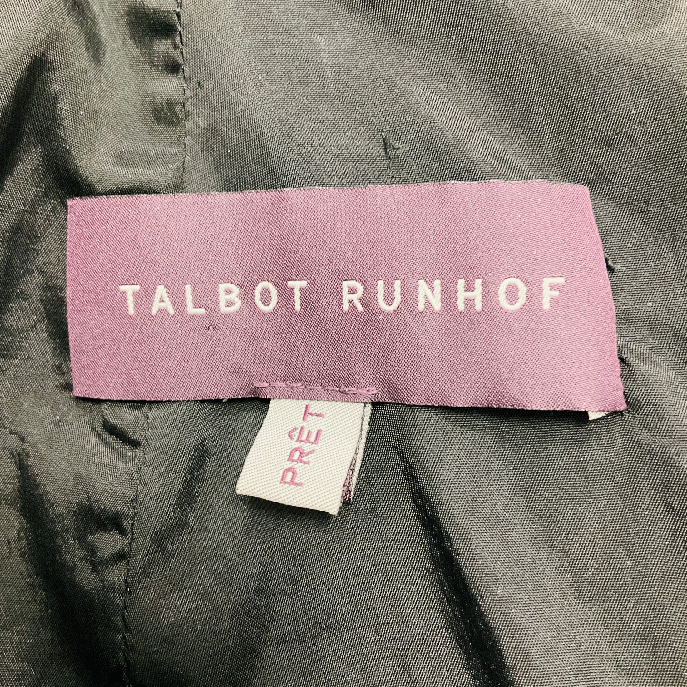 Talbot Runhof Black Glitter Long Sleeved V-Neck Cocktail Dress