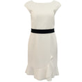 Load image into Gallery viewer, Paule Ka Ivory Cap Sleeve Dress with Black Waist
