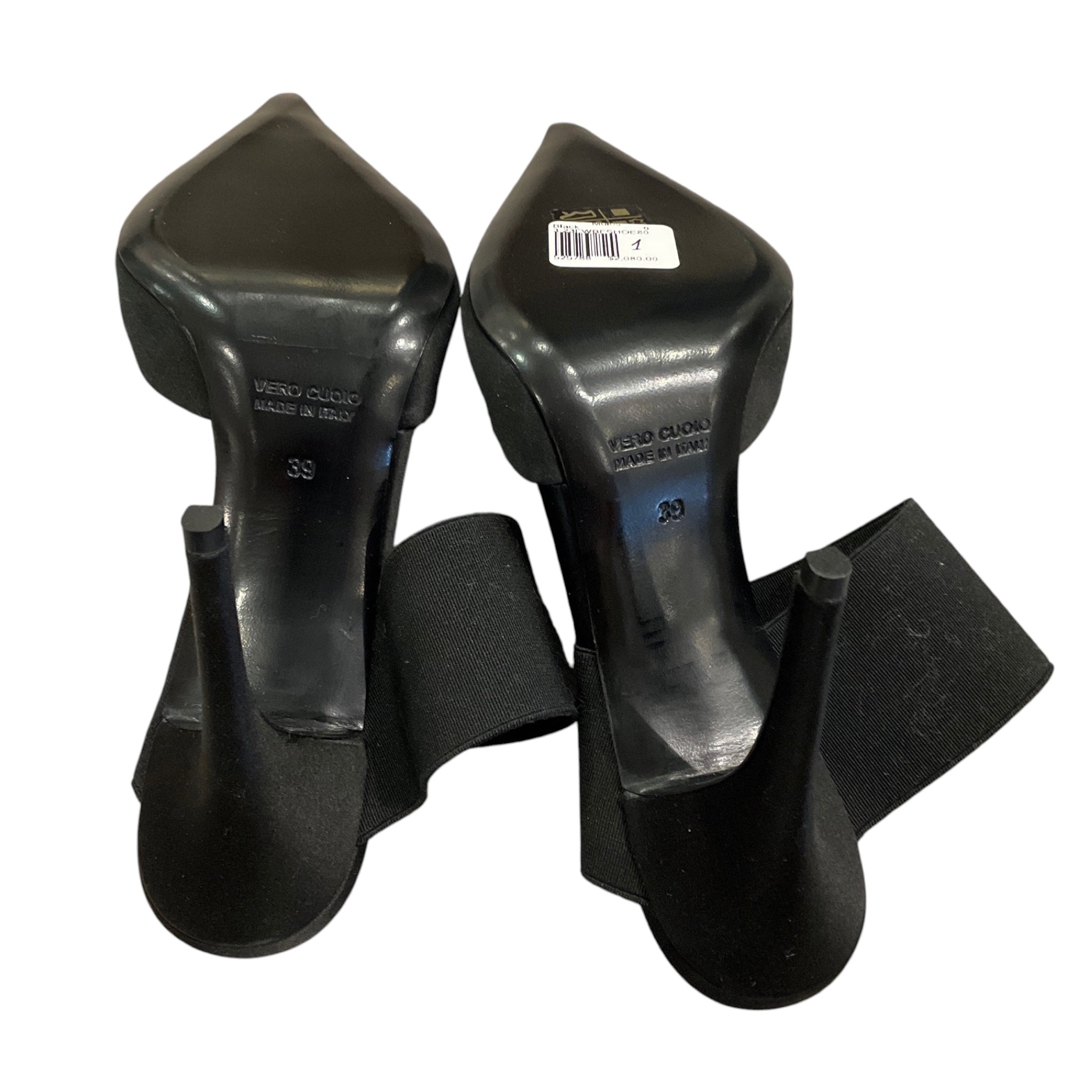Bruno Frisoni Black Elastic Band Satin Mules