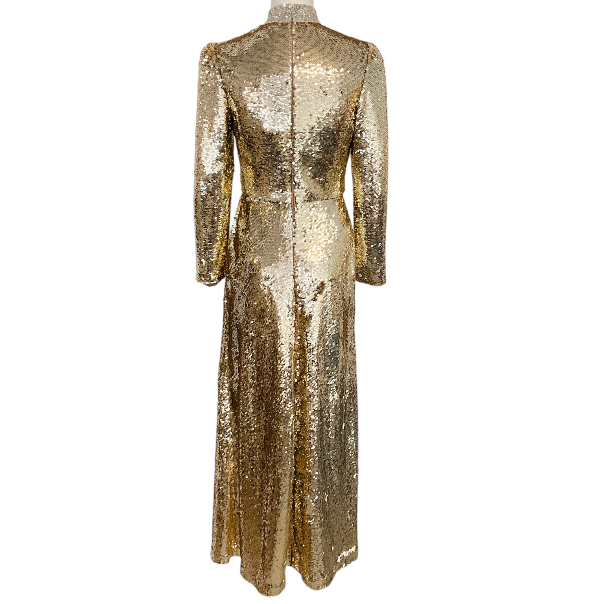 Saloni Gold Sequin Jena Midi Dress