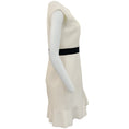 Load image into Gallery viewer, Paule Ka Ivory Cap Sleeve Dress with Black Waist
