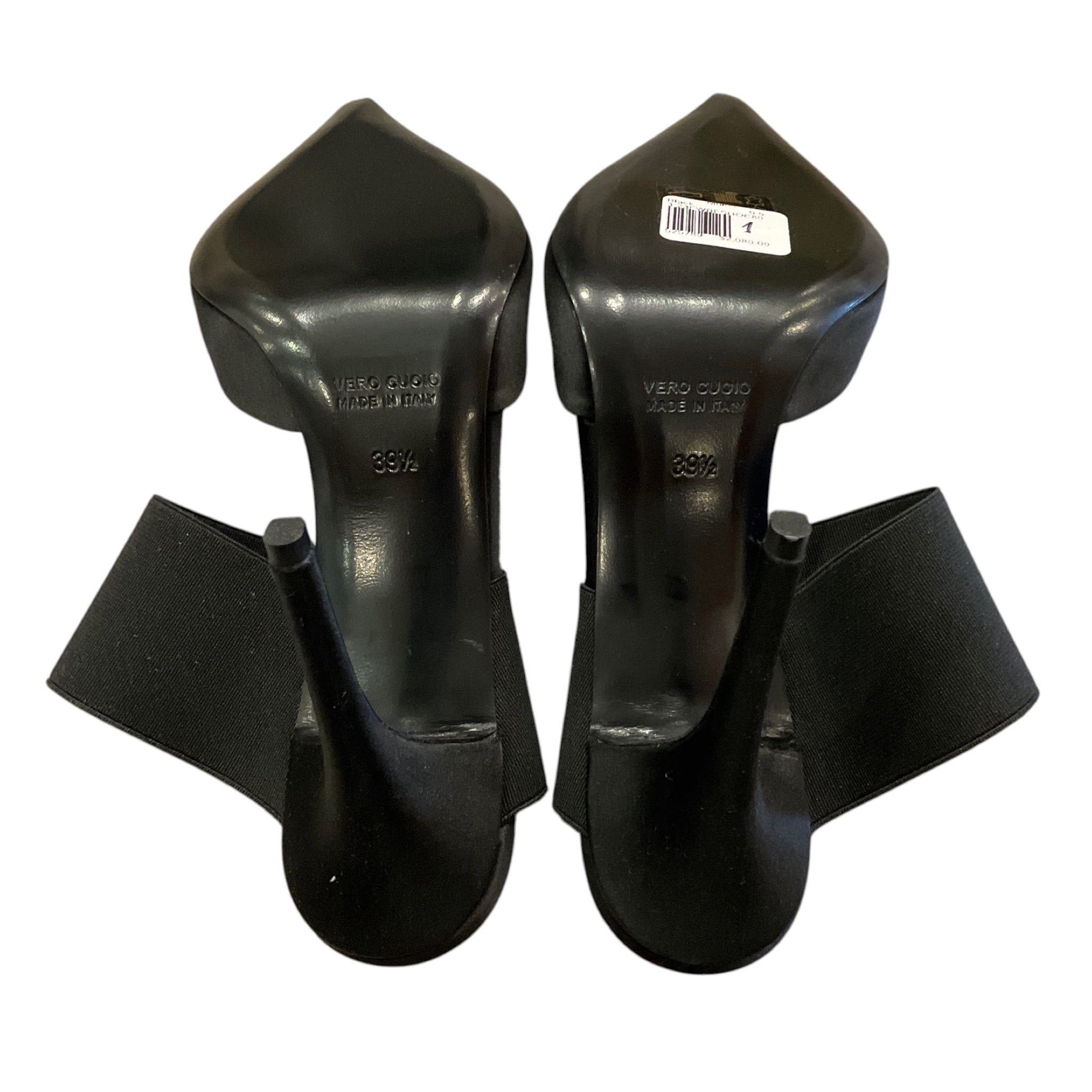 Bruno Frisoni Black Elastic Band Satin Mules