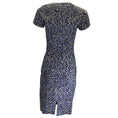 Load image into Gallery viewer, Michael Kors Collection Navy Blue / White / Black Floral Printed Short Sleeved Cady Midi Dress
