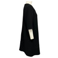 Load image into Gallery viewer, Olivine Gabbro Black Short Sleeved Wool Gauze Shift Dress
