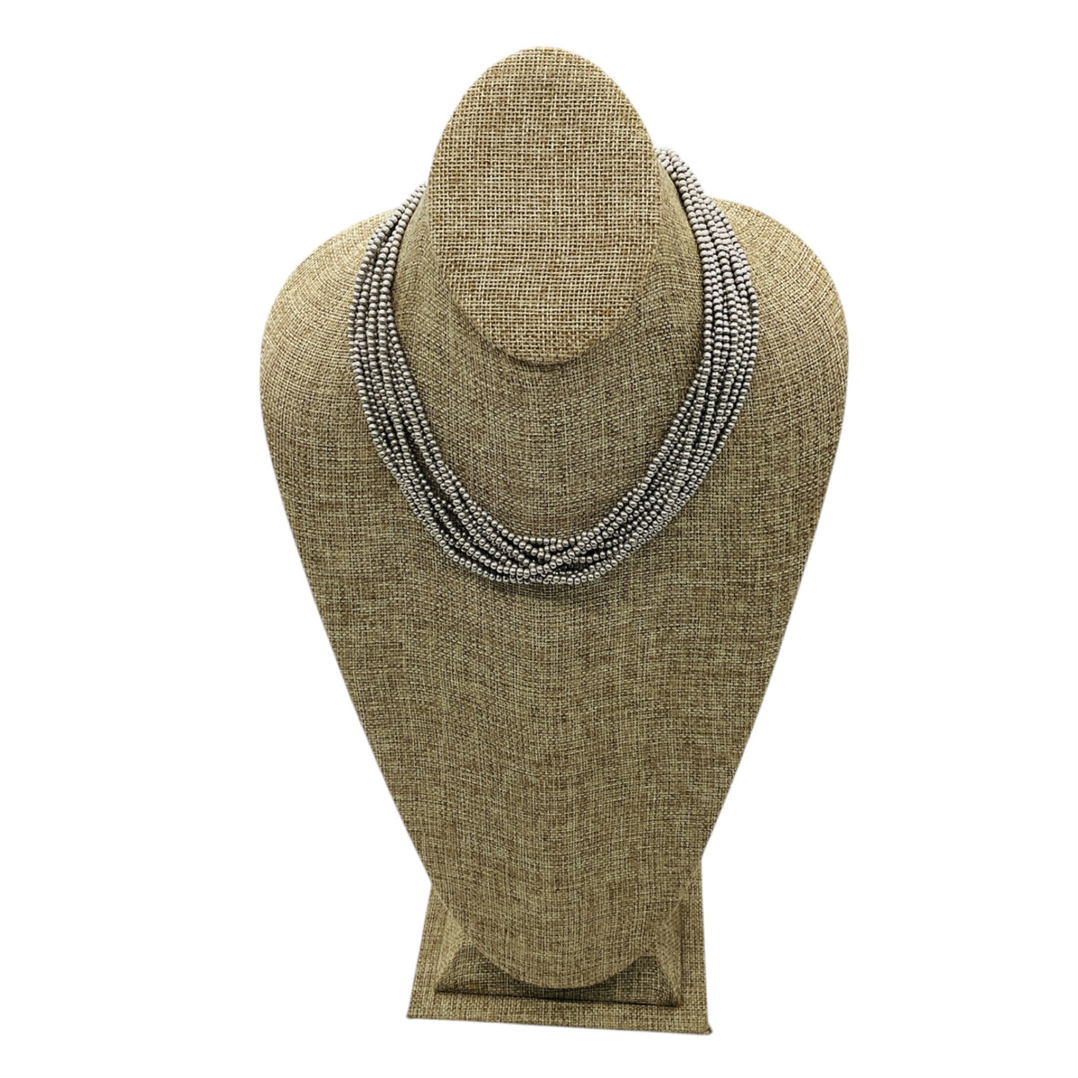 Tiffany & Co. Sterling Silver Beaded Multi Strand Torsade Collar Necklace