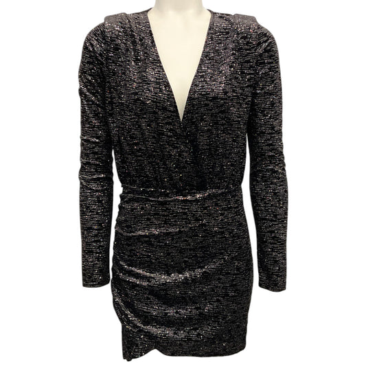 Misa Los Angeles Black Glitter Diviana Mini Dress